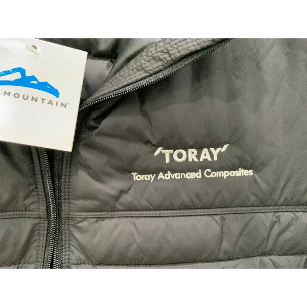 Tri Mountain Toray Puffer Vest Black Quilted Full‎ Zip Logo Mens 2XL